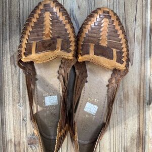 Mexican Huarache Brown Leather Women Shoes 7.5